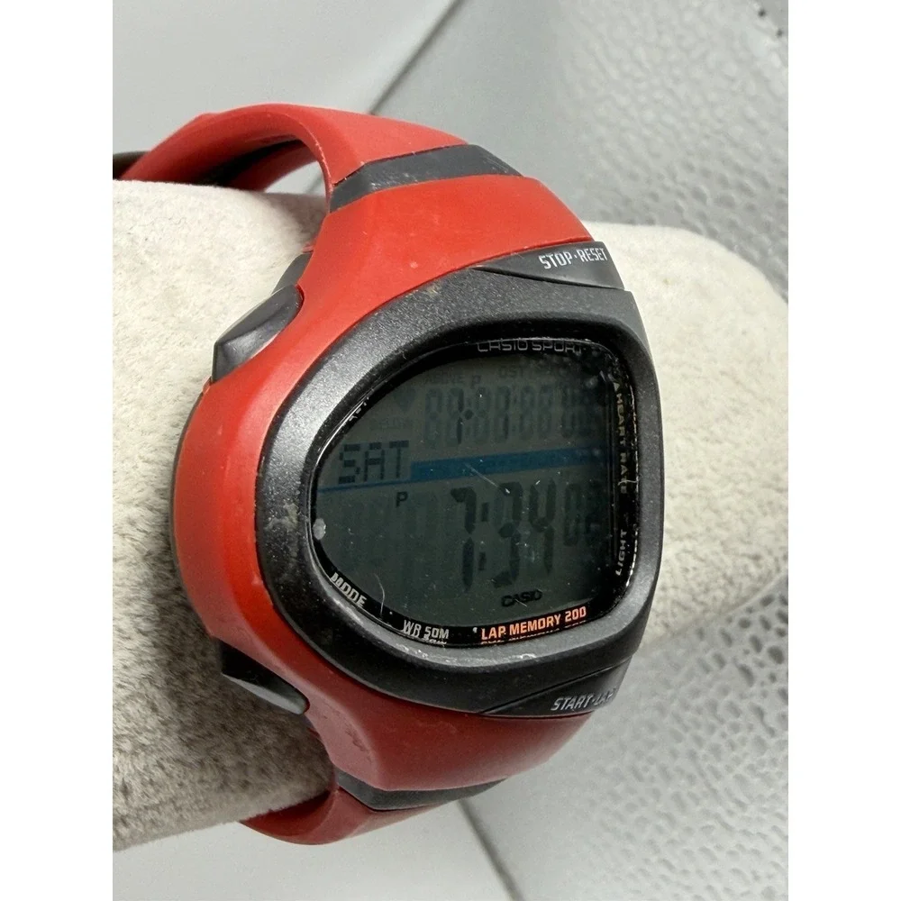 Casio CHR-100 Sport Phys New Battery Mens Watch Red Black 46MM 7.5